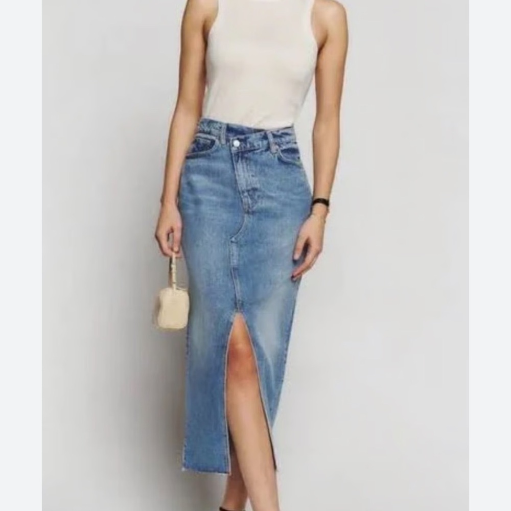 Nila Long Denim Skirt